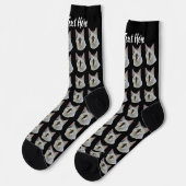 Chaussette Simple Custom Cat Pet Photo Personalized Text Sock (Gauche)