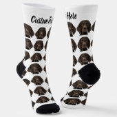 Chaussette Simple Custom Dog Pet Photo Personalized Text Sock (Angulaire)