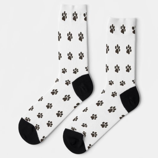 Chaussette Simple Dog Paw Print Pattern Crew Socks  (Gauche)