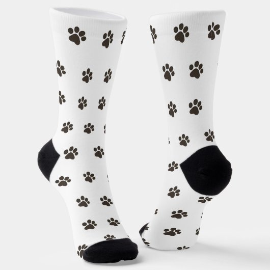 Chaussette Simple Dog Paw Print Pattern Crew Socks  (Angulaire)