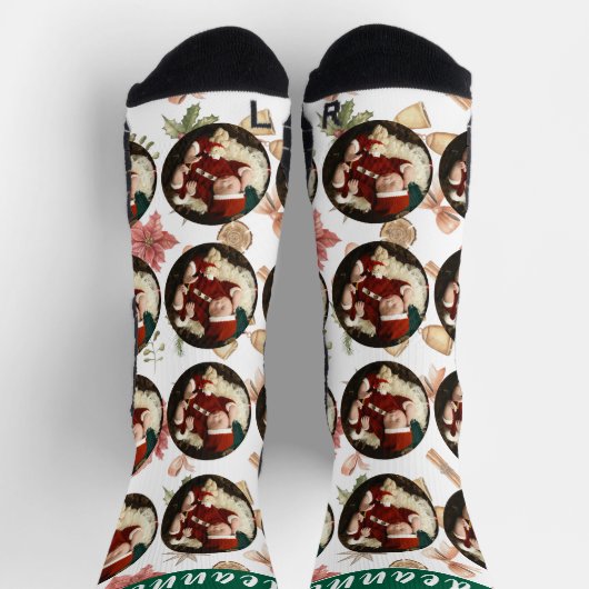 Chaussette Simple Elegant Funny Photo Famille de Noël (Haut)