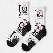 Chaussette Simple Elegant Heureuse Sainte-Valentin Chat Maman (Gauche)