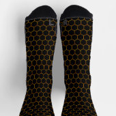 Chaussette Simple et élégant motif de nid d'abeille jaune noi (Haut)