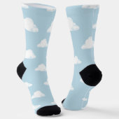 Chaussette Simple Fluffy Clouds Sky Nursery Kids Pattern (Angulaire)
