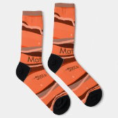 Chaussette simple lettre initiale monogramme ajouter nom art (Droite)