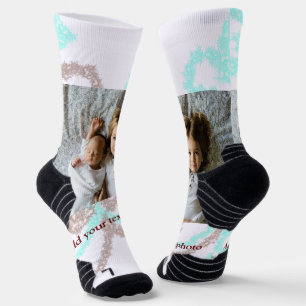 Chaussette simple minimal AJOUTEZ VOTRE TEXTE PHOTO paillette