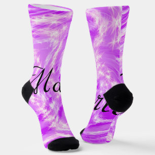 Chaussette simple minimal léger pastel rose ajoutez votre nom
