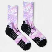 Chaussette simple minimum ajouter nom monogramme rose rouge p (Droite)