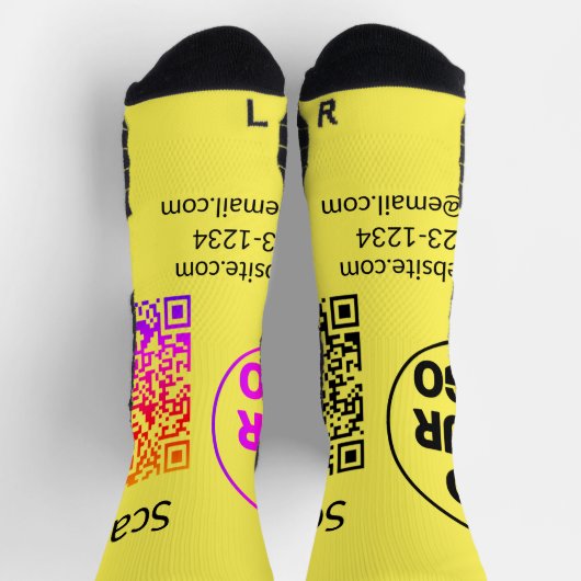 Chaussette Simple minimum q r code ajouter logo code d'analys (Haut)