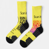 Chaussette Simple minimum q r code ajouter logo code d'analys (Gauche)