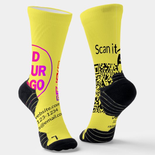 Chaussette Simple minimum q r code ajouter logo code d'analys (Angulaire)