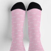 Chaussette Simple moderne Blush Pink Script Nom répétitif (Haut)
