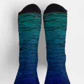Chaussette Simple moderne noir Bleu Turquoise Scribble Abstra (Haut)