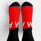 Chaussette Simple monogramme ajouter votre nom lettre man min (Haut)