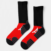 Chaussette Simple monogramme ajouter votre nom lettre man min (Gauche)
