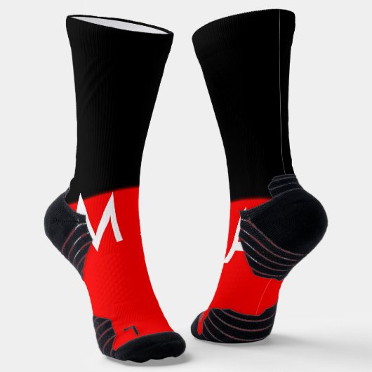 Chaussette Simple monogramme ajouter votre nom lettre man min (Angulaire)