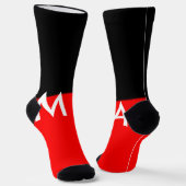 Chaussette Simple monogramme ajouter votre nom lettre man min (Angulaire)