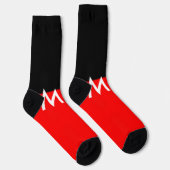Chaussette Simple monogramme ajouter votre nom lettre man min (Droite)