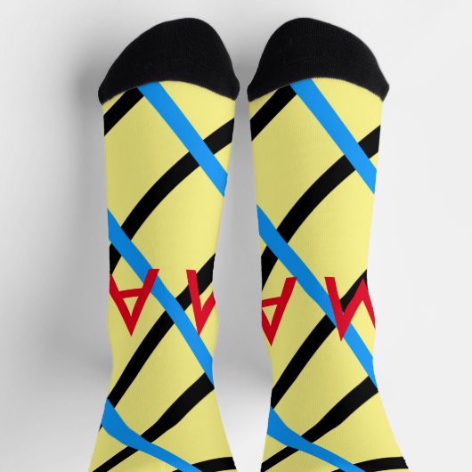 Chaussette Simple monogramme ajouter votre nom lettre man min (Haut)