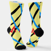 Chaussette Simple monogramme ajouter votre nom lettre man min (Angulaire)