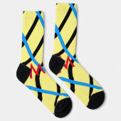 Chaussette Simple monogramme ajouter votre nom lettre man min (Droite)