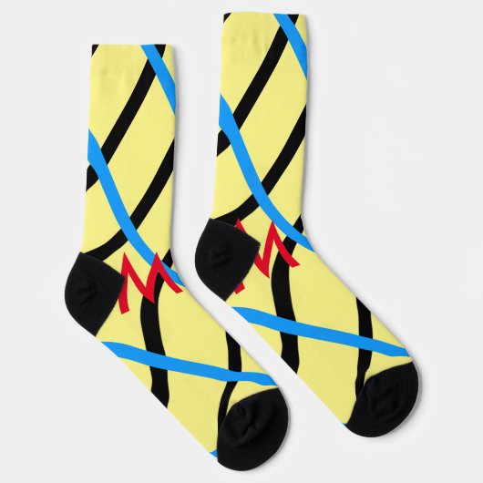 Chaussette Simple monogramme ajouter votre nom lettre man min (Droite)