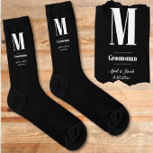 Chaussette Simple Monogramme initial Groomsmen Mariage cadeau