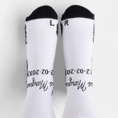 Chaussette simple monogramme minimal mrs M nom date année Thr (Haut)