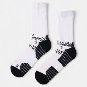 Chaussette simple monogramme minimal mrs M nom date année Thr (Gauche)