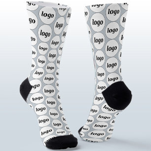 Chaussette Simple motif de logo d'entreprise bleu poudre