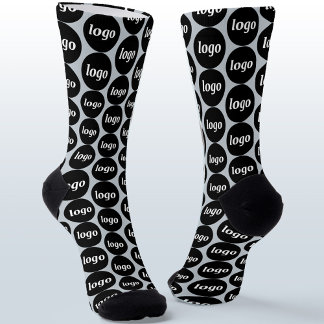 Chaussette Simple motif de logo d'entreprise bleu poudre