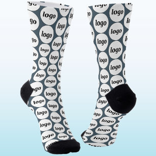 Chaussette Simple motif de logo d'entreprise Gris Charbon
