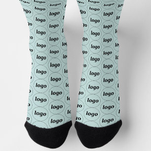 Chaussette Simple motif d'entreprise de logo vert clair