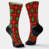 Chaussette Simple Noël Plat Rouge Et Vert À damiers (Angulaire)