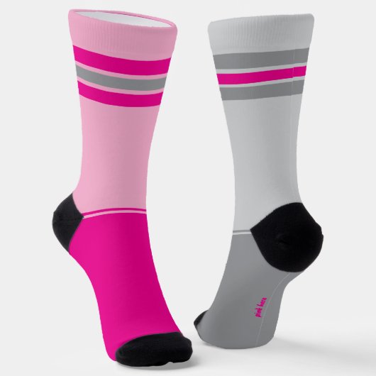 Chaussette Simple Pink and Grey, Gray and Pink Mismatching (Angulaire)