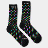 Chaussette Simple Polka Dots Pattern Personalized Black (Droite)