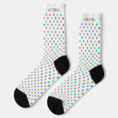 Chaussette Simple Polka Dots Pattern Personalized White (Gauche)