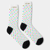 Chaussette Simple Polka Dots Pattern Personalized White (Droite)