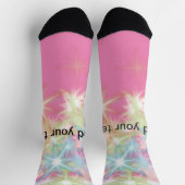 Chaussette Simple rouge rose étincelant étoiles ajouter votre (Haut)