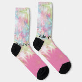 Chaussette Simple rouge rose étincelant étoiles ajouter votre (Droite)