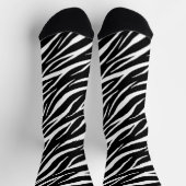 Chaussette Simple Zebra Print Black White Cute Modern Motif (Haut)