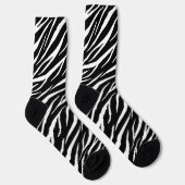 Chaussette Simple Zebra Print Black White Cute Modern Motif (Droite)
