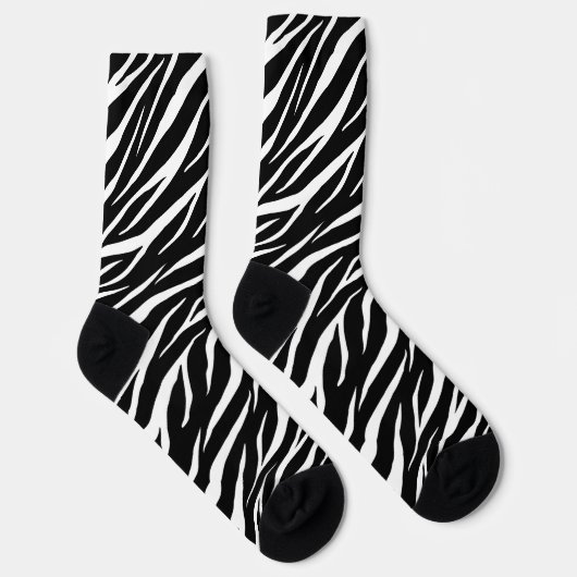 Chaussette Simple Zebra Print Black White Cute Modern Motif (Droite)