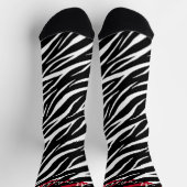 Chaussette Simple Zebra Print Black White Cute Modern Motif (Haut)