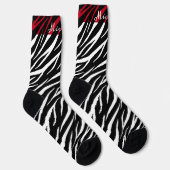 Chaussette Simple Zebra Print Black White Cute Modern Motif (Droite)