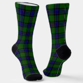 Chaussette Sinclair tartan bleu vert plaid (Angulaire)