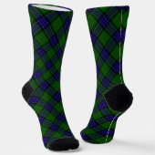 Chaussette Sinclair tartan bleu vert plaid (Angulaire)