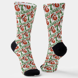 Chaussette Six Seven 67 Chapeau de Père Noël Drôle Noël Xmas