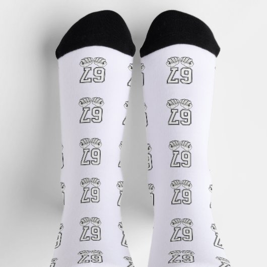 Chaussette Six Seven 6 7 Meme Funny Hands Socks (Haut)