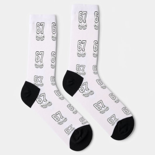 Chaussette Six Seven 6 7 Meme Funny Hands Socks (Droite)